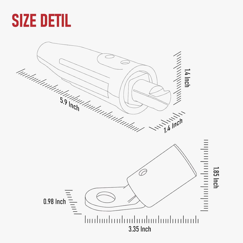 RX WELD 2PCS CT40-FA, 2PCS LC40 Male Cable Connector, for Cable Capacity: 1/0 thru 2/0 (50-70mm²) - Image 4